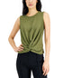 Alfani Womens Ribbed Twist Front Sleeveless Top